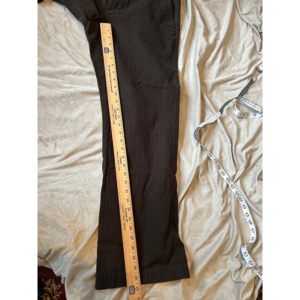 Banana Republic Heritage Mens Brown Pinstripe Cotton Trousers 33x32 Straight Leg - Picture 7 of 7